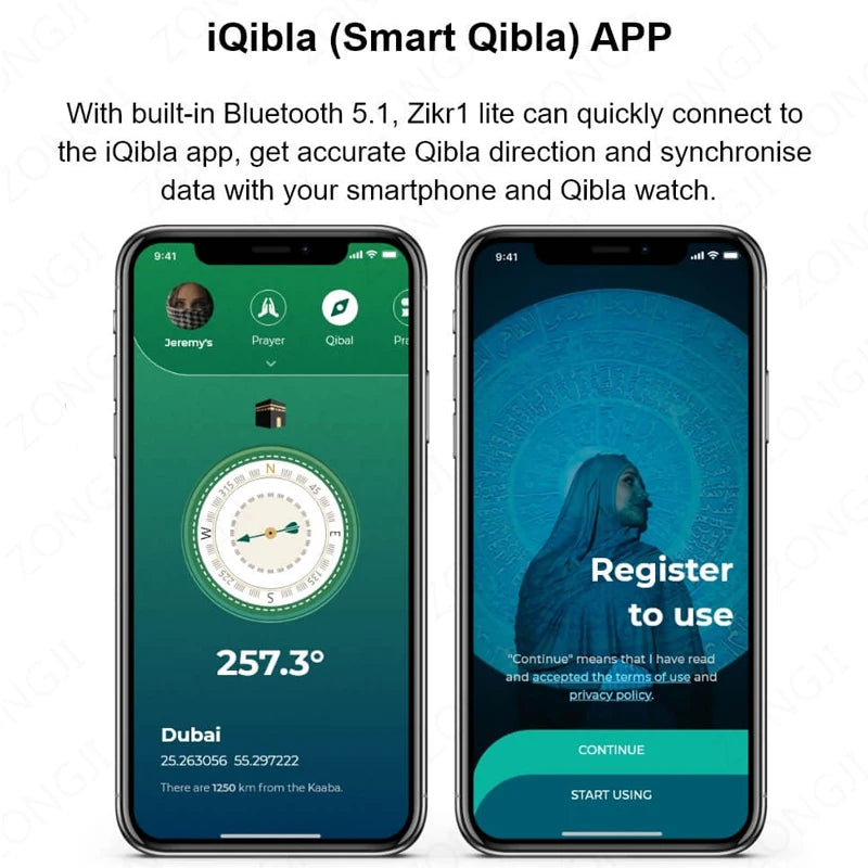 2025 Iqibla Smart Zikr Ring Praise Tasbih Tally Electronic Digital Counter for Muslims Prayer Time Vibration Reminder Waterproof